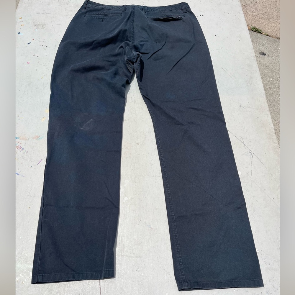 Men's NikeSB Pants Black Solid 32 Flat Front Skate Chino Casual Work TEAR Chill